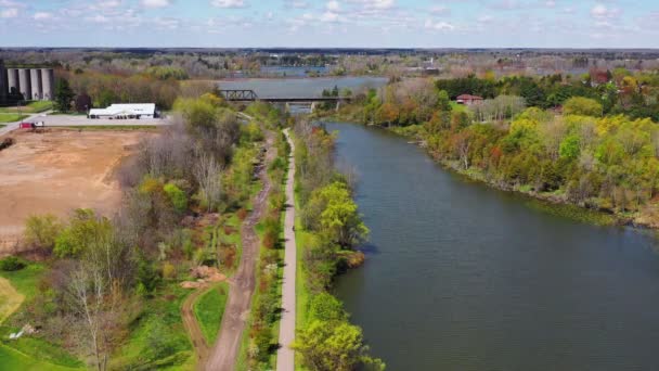 Vista Aérea Das Lagoas Waterford Ontário Canadá — Vídeo de Stock