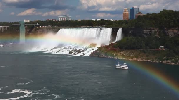 Una vista panoramica sulle cascate americane, Cascate del Niagara — Video Stock