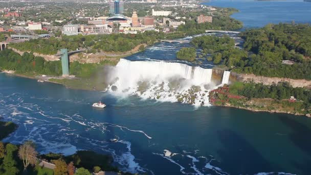 Una vista aerea delle cascate americane, Cascate del Niagara — Video Stock