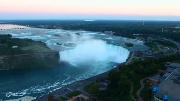 Wgląd nocy antenowe niagara falls — Wideo stockowe