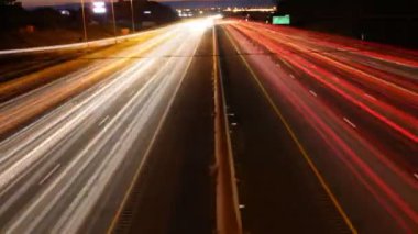 gece trafik timelapse görünümü