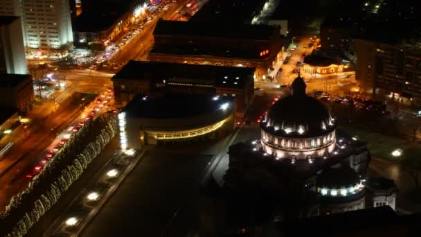 Une vue intemporelle de Boston la nuit — Video