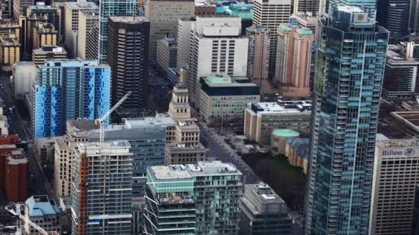 A timelapse aerial view of Toronto buildings — Stock Video