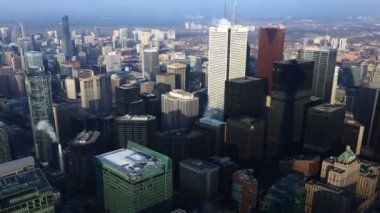 Toronto şehir merkezi haline bir timelapse havadan görünümü