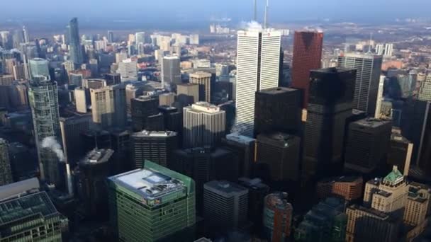 Uma vista aérea timelapse para o centro da cidade de Toronto — Vídeo de Stock