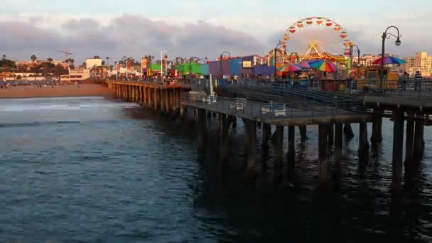 Vista Timelapse do cais de Santa Monica — Vídeo de Stock