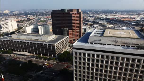 A timelapse view of buildings near city hall by Los Angeles — Stock Video