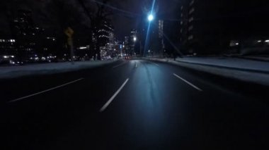 Toronto, Ontario, Kanada Şubat 2015: Görünüm Pov amacı gece sürücü Toronto'da 1 Şubat 2015 Toronto