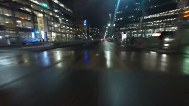 TORONTO, ONTARIO, CANADA  FEBRUARY 2015: Night Point of view POV drive in Toronto, Canada February 1, 2015 in Toronto — Stock Video