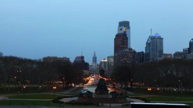 Philadelphia City center, bir gün için gece timelapse