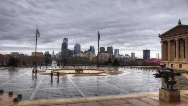 Timelapse en el Museo de Arte de Filadelfia — Vídeos de Stock