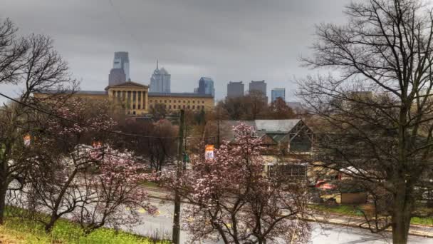 Una vista panorámica de Timelapse de Filadelfia — Vídeos de Stock