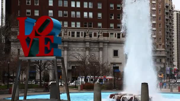 La scultura dell'amore da Filadelfia — Video Stock