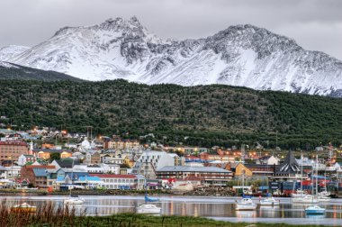The town of Ushuaia in Tierra Del Fuego clipart