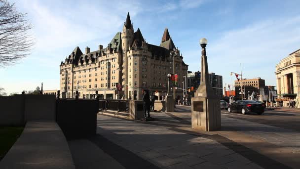 Grand Hotel Chateau Laurier v Ottawě, Kanada — Stock video