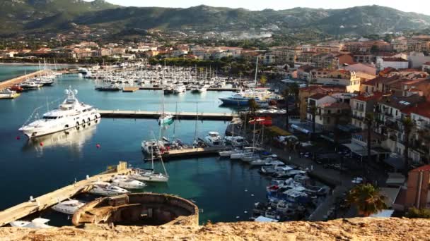 Zeitraffer von der Zitadelle in Calvi auf Korsika — Stockvideo