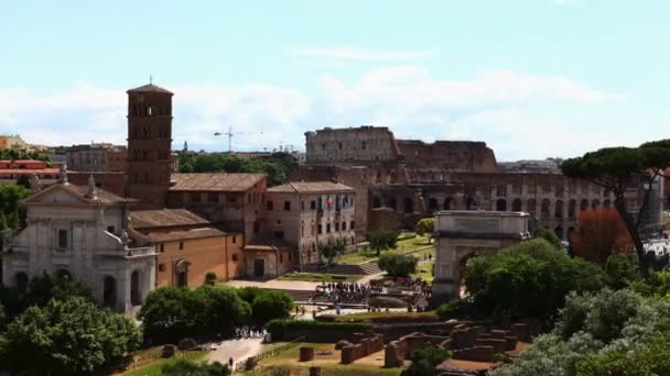 Timelapse of the Roman Forum area in Rome — Stock Video