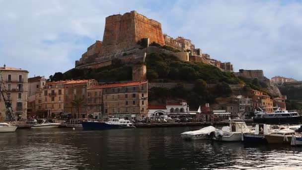 Bonifacio、フランスでコルシカ島の要塞 — ストック動画