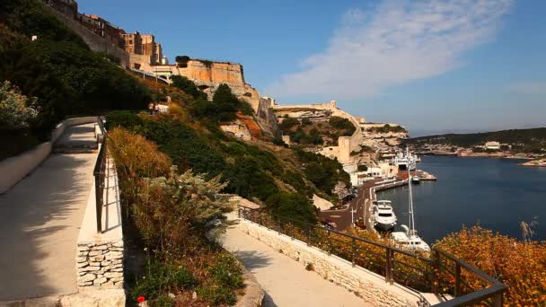 Il porto di Bonifacio, Corsica — Video Stock