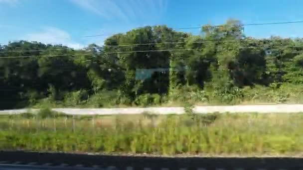 Restful countryside view from a train — Stock Video