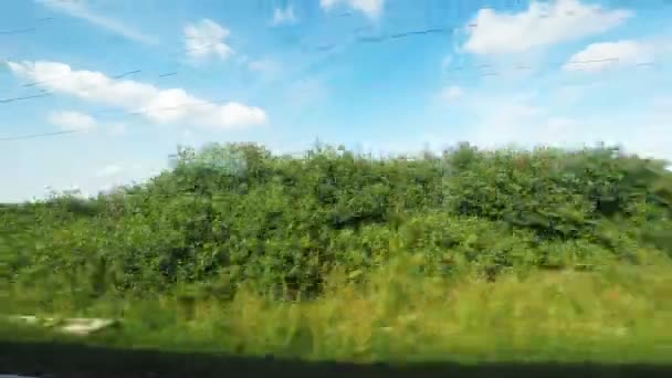 Krásná krajina pohled z vlaku — Stock video