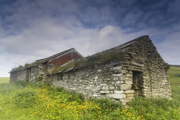 Los restos de una cabaña de Crofter en Orkney, Escocia — Foto de Stock