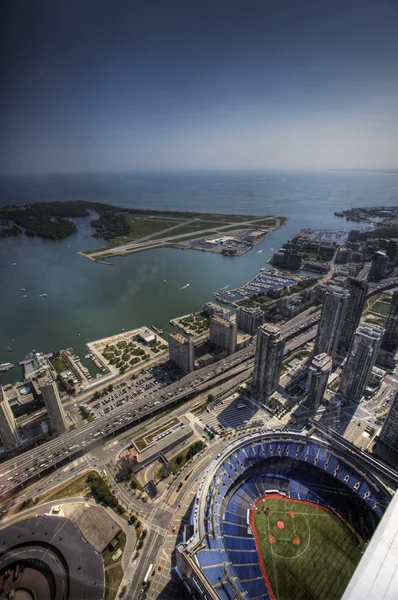 Vertikala Flygfoto över stadens Rogers i Toronto, Kanada — Stockfoto