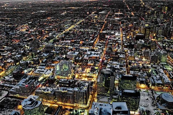 En antenn natt syn på Toronto — Stockfoto