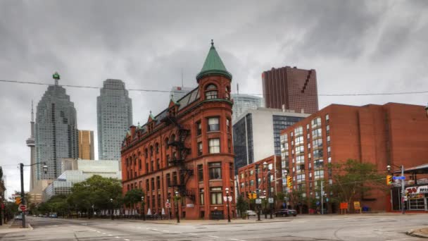El edificio Flatiron en Toronto — Vídeos de Stock