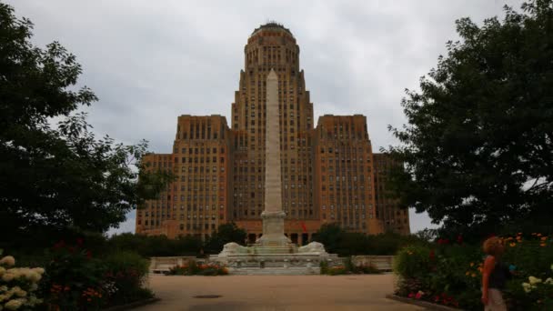 Municipio di Buffalo, un progetto Art Deco di 32 piani completato nel 1931 — Video Stock