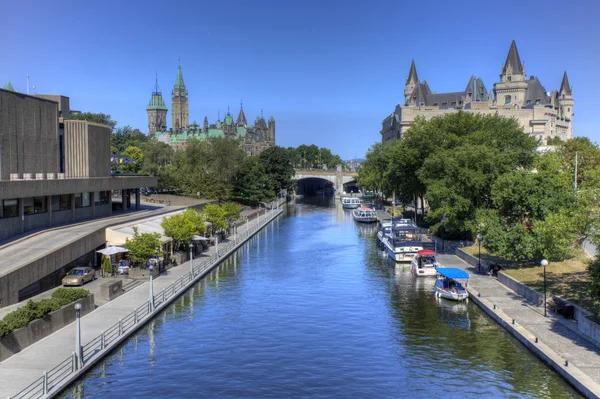 A történelmi Rideau-csatorna, Ottawa, Kanada — Stock Fotó