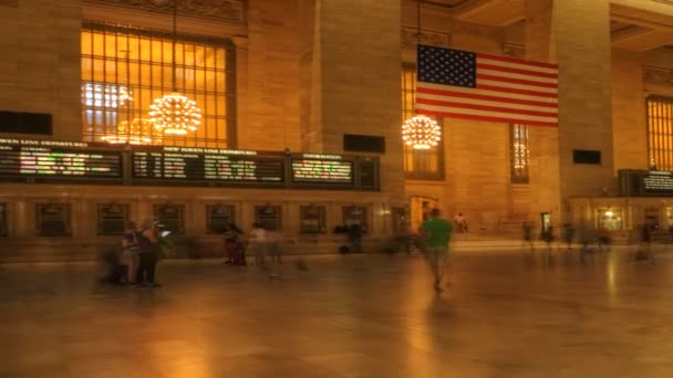 Pan rušné nádraží Grand Central — Stock video