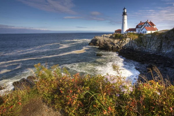 Vista vertical de Portland Light en Maine en un hermoso día soleado — Foto de Stock