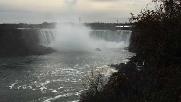 De Horseshoe Falls in Niagara Falls — Stockvideo