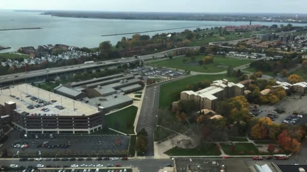 Una vista aérea de la ciudad de Buffalo en Nueva York — Vídeos de Stock