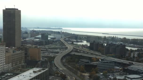 Vue aérienne de la ville de Buffalo à New York — Video