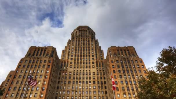 Timelapse of Buffalo City Hall in New York — Stock Video