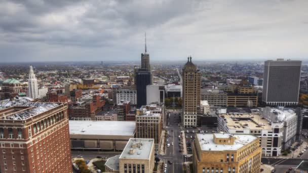 Timelapse aerial view of the city of Buffalo — Stock Video