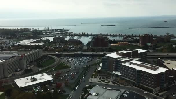 Slow motion aerial view of Buffalo — Stock Video