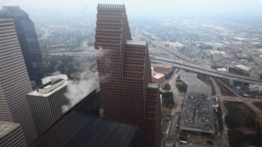 Houston şehir merkezinin hava timelapse