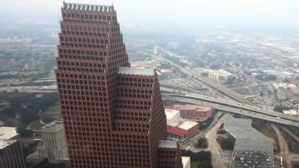 Zeitraffer aus der Luft der Skyline von Houston, Texas — Stockvideo