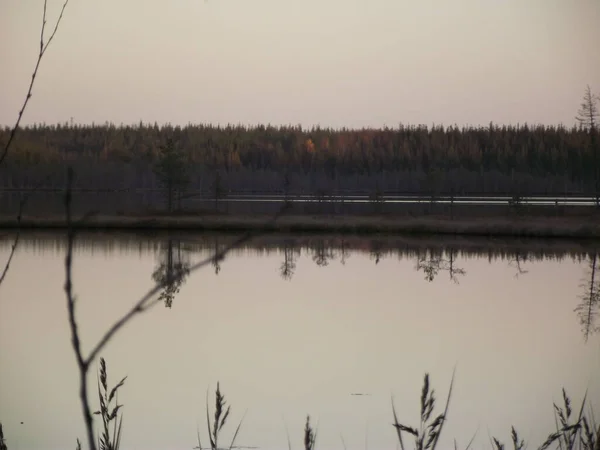 Rusya 'nın kuzeyinde bir su gölü