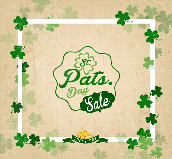 Saint Patrick's Day Typographical Vintage Vector Background for Greeting Cards, Invitations or Posters — Stock Vector