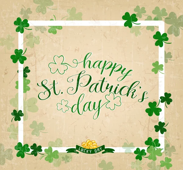 Saint Patrick's Day Typographical Vintage Vector Background for Greeting Cards, Invitations or Posters — Stock Vector