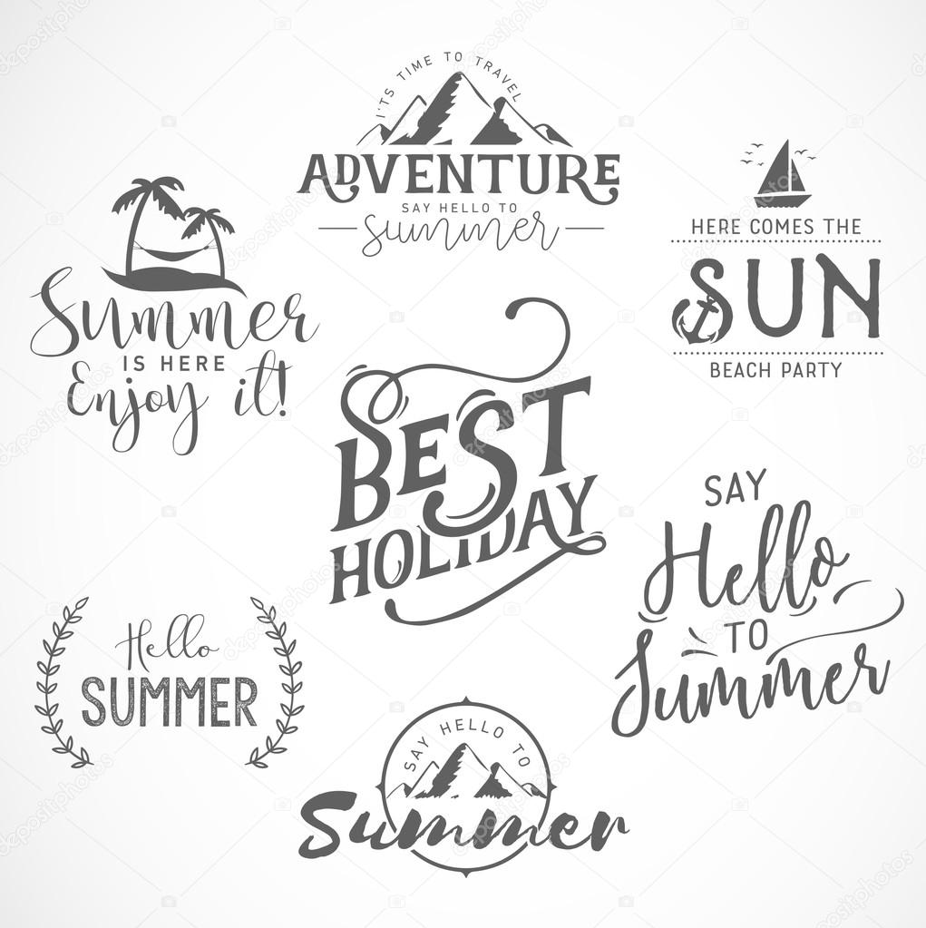Summer Calligraphic Designs in Vintage Style