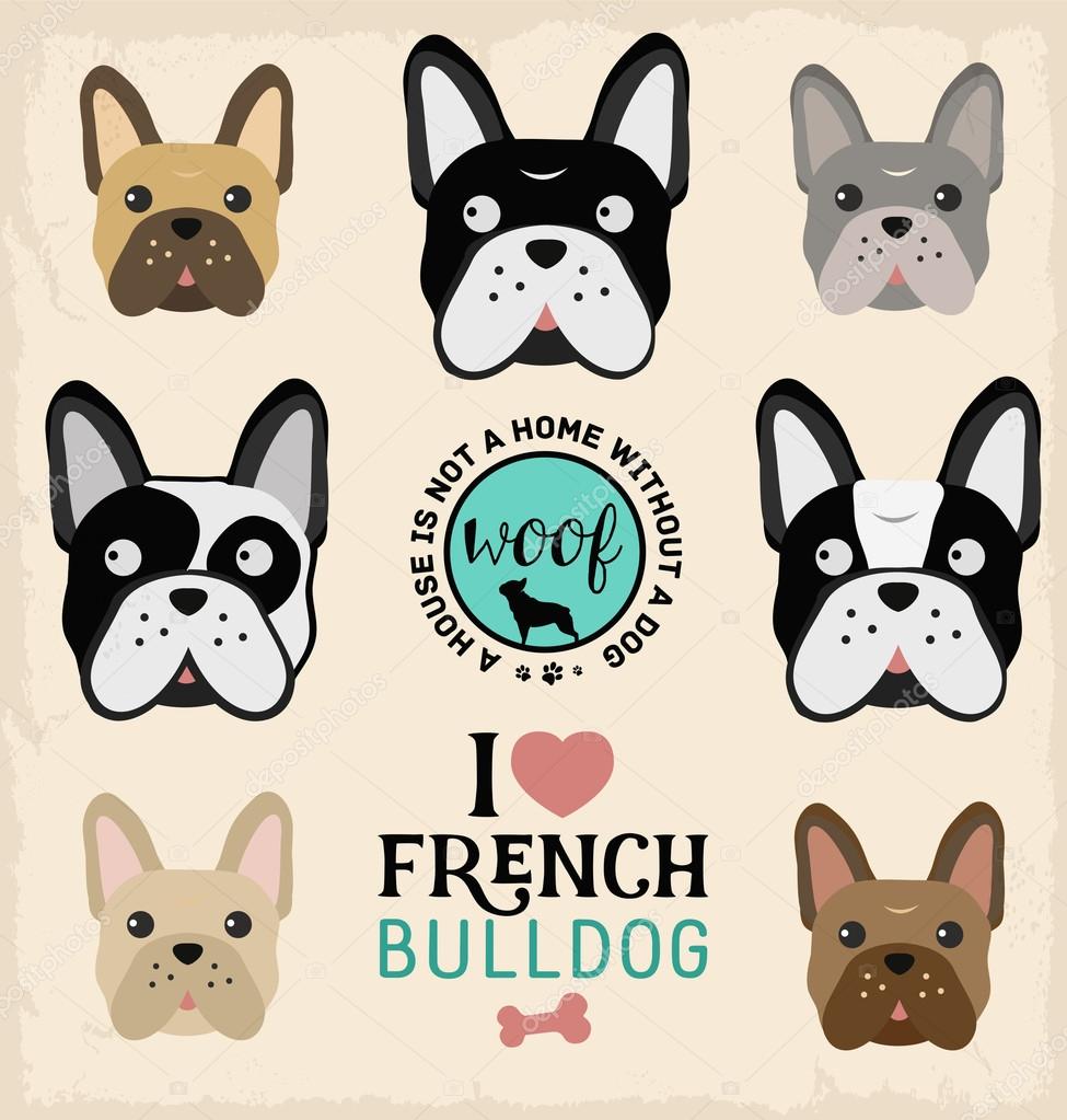 Cute French Bulldog Set