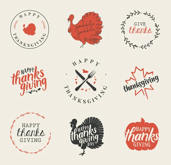 Thanksgiving Design Elements Vector Illustration — Stock Vector