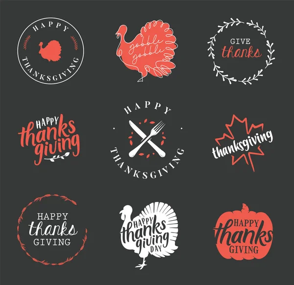 Thanksgiving Design Elements Vector Illustration — Stock Vector