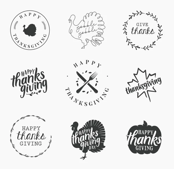 Thanksgiving Design Elements Vector Illustration — Stock Vector