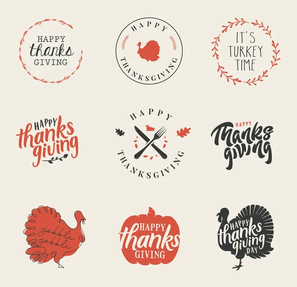 Thanksgiving Design Elements Vector Illustration — Stock Vector